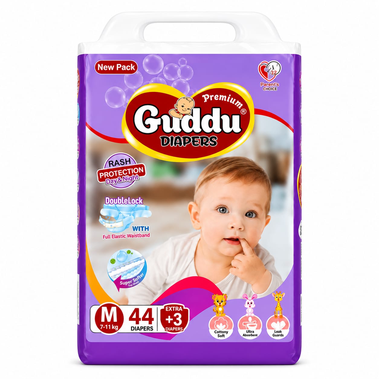 GUDDU DIAPERS MEDIUM SIZE
